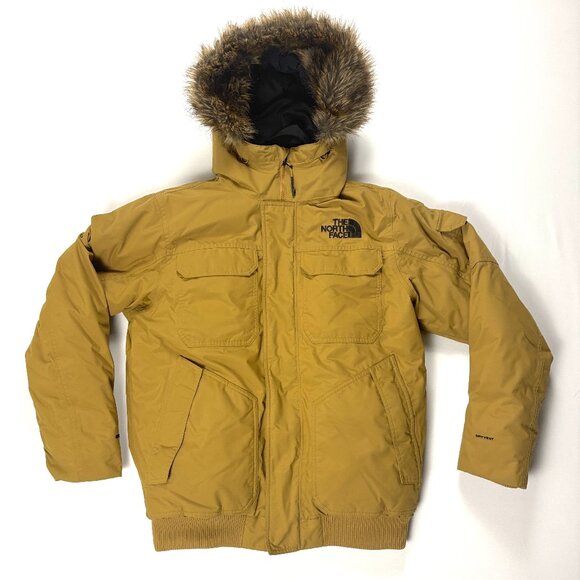 The North Face Mens Gotham III 550 Down Filled Winter Coat Tan Brown Sz M Fur - Picture 1 of 14